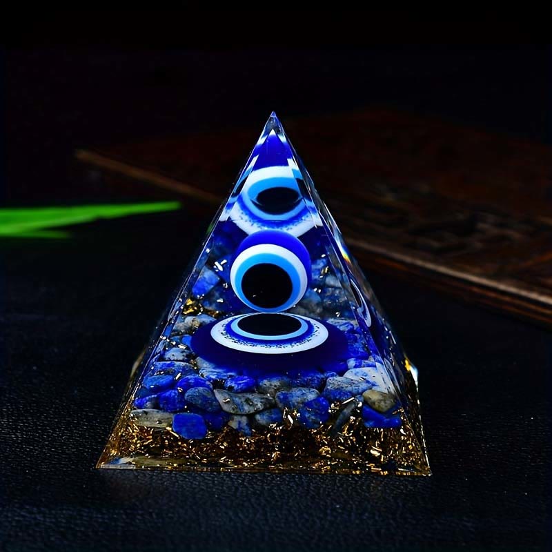 Olivenorma Lapislazuli Evil Eye Orgon-Pyramide