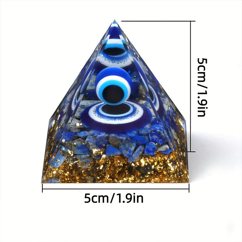 Olivenorma Lapislazuli Evil Eye Orgon-Pyramide