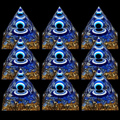 Olivenorma Lapislazuli Evil Eye Orgon-Pyramide