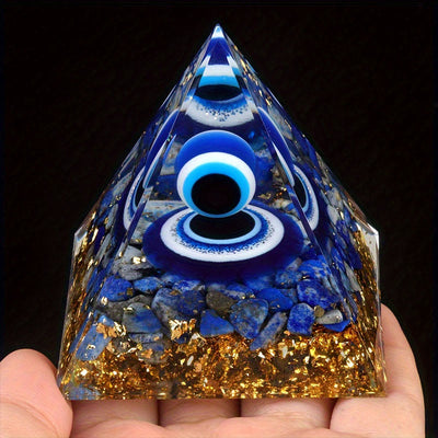 Olivenorma Lapislazuli Evil Eye Orgon-Pyramide