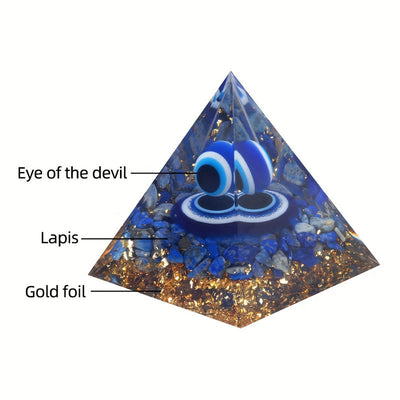 Olivenorma Lapislazuli Evil Eye Orgon-Pyramide