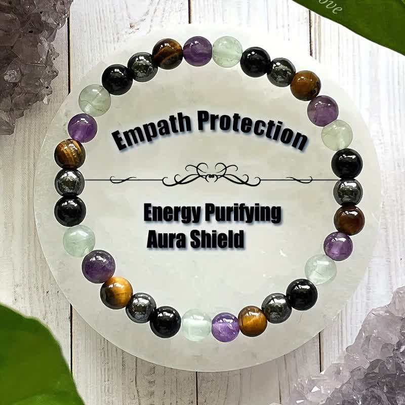 Olivenorma „Empath Protection“ Handgemachtes Kristall-Perlen-Armband 