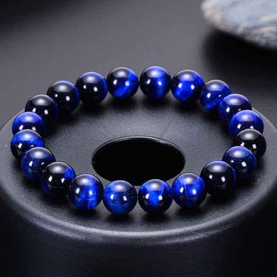 Olivenorma 8mm Natürliches Blaues Tigerauge Perlenarmband 