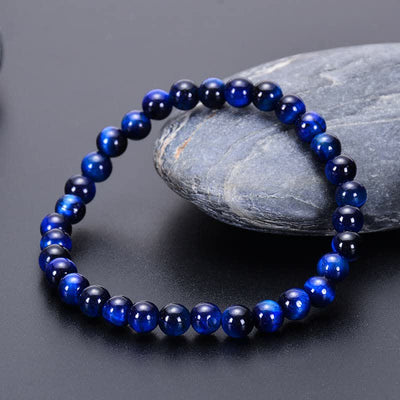 Olivenorma 8mm Natürliches Blaues Tigerauge Perlenarmband