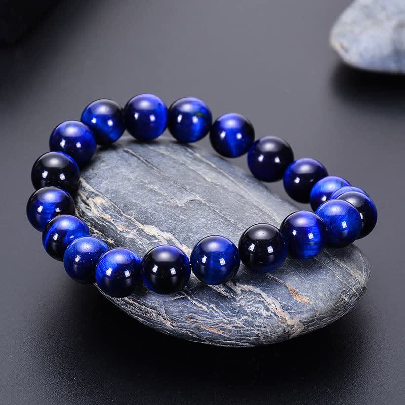 Olivenorma 8mm Natürliches Blaues Tigerauge Perlenarmband