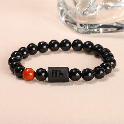 Olivenorma 8mm Natural Obsidian Beads Zodiac Bracelet