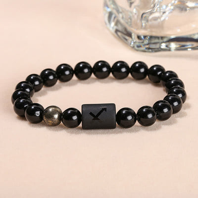 Olivenorma 8mm Natural Obsidian Beads Zodiac Bracelet