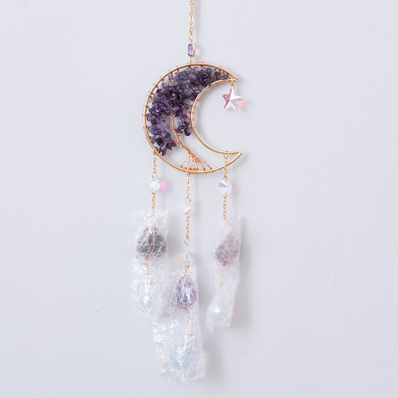 Olivenorma Amethyst Mond Anhänger Sonnenfänger Windspiel 