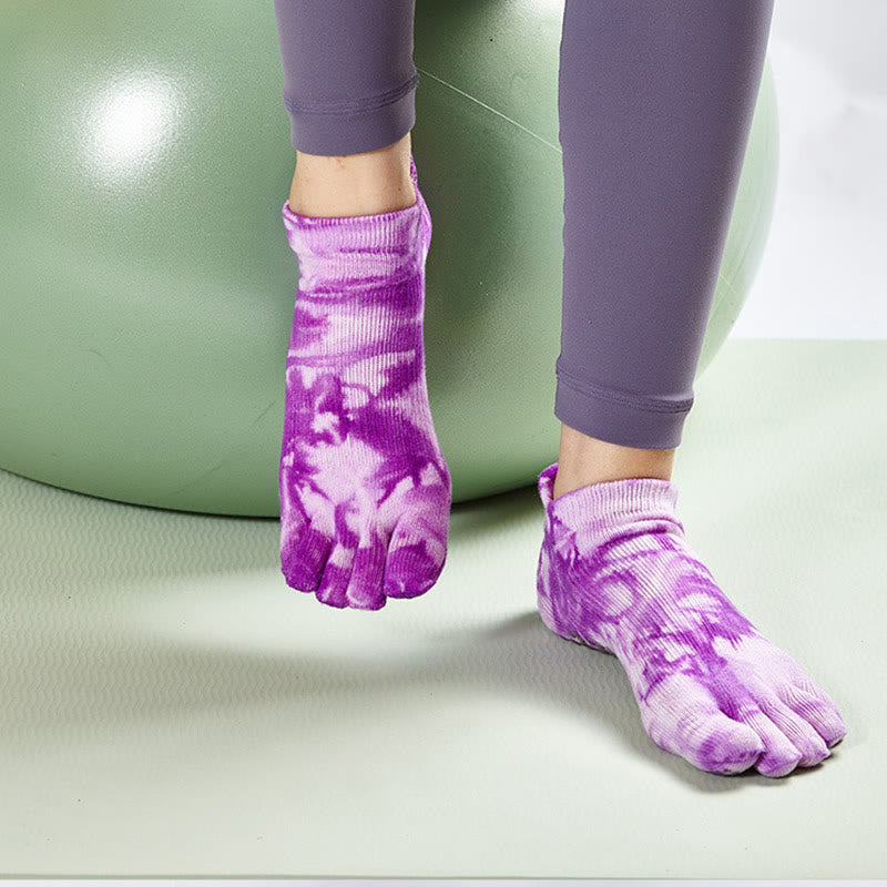 Olivenorma Tie-dye Anti-slip High Knee Pilateds Socks