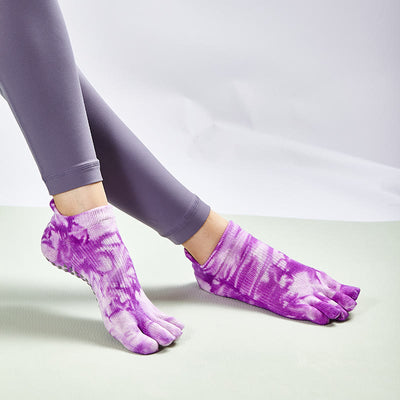 Olivenorma Tie-dye Anti-slip High Knee Pilateds Socks