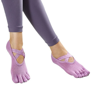 Olivenorma Frauen rutschfeste Fünf-Zehen-Yoga-Socken mit Gitter