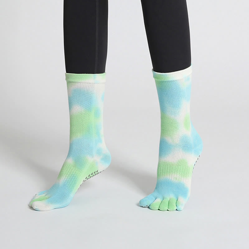 Olivenorma Comfortable Tie-dye Yoga Pilateds Barre Cotton Socks