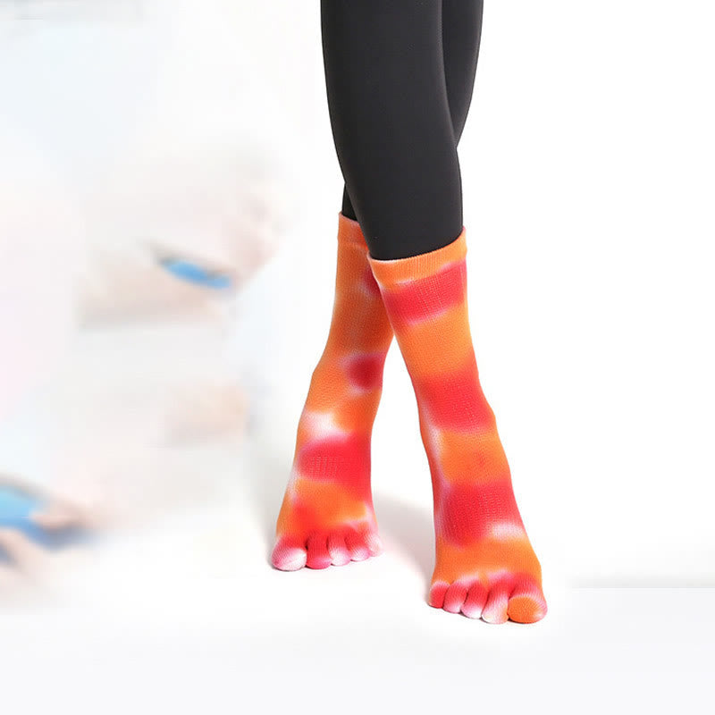 Olivenorma Bequeme Batik-Baumwollsocken für Yoga, Pilates und Barre