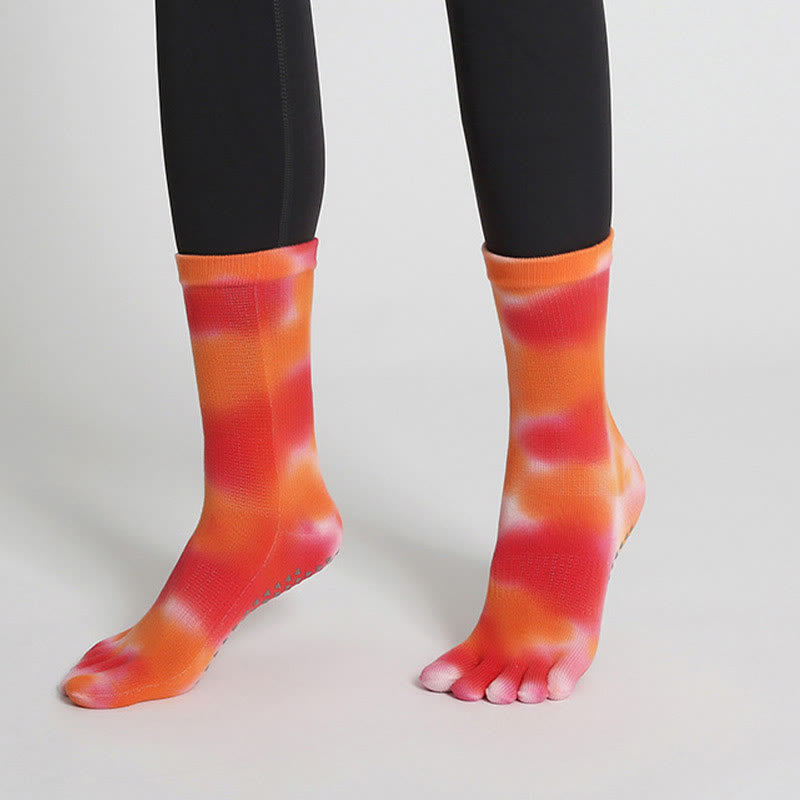 Olivenorma Comfortable Tie-dye Yoga Pilateds Barre Cotton Socks