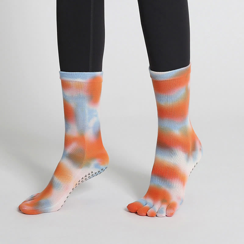 Olivenorma Comfortable Tie-dye Yoga Pilateds Barre Cotton Socks