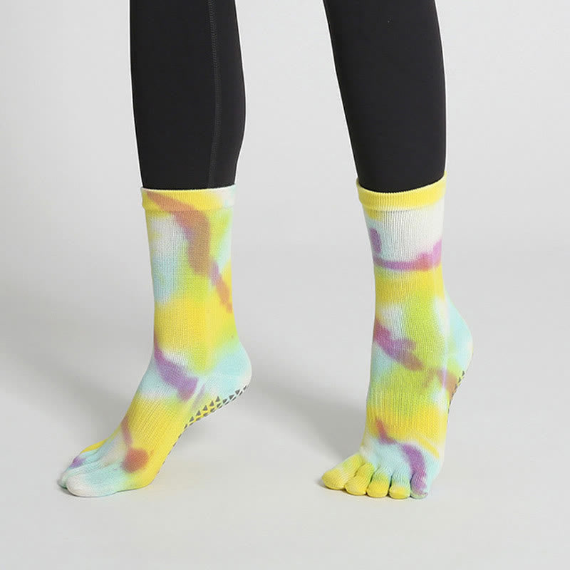 Olivenorma Bequeme Batik-Baumwollsocken für Yoga, Pilates und Barre