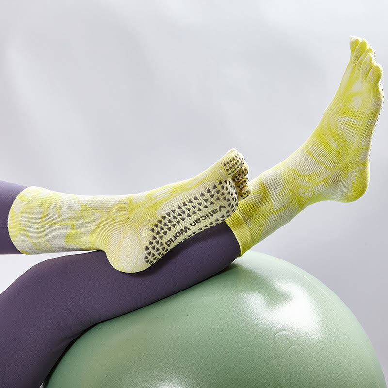 Olivenorma Bequeme Batik-Baumwollsocken für Yoga, Pilates und Barre