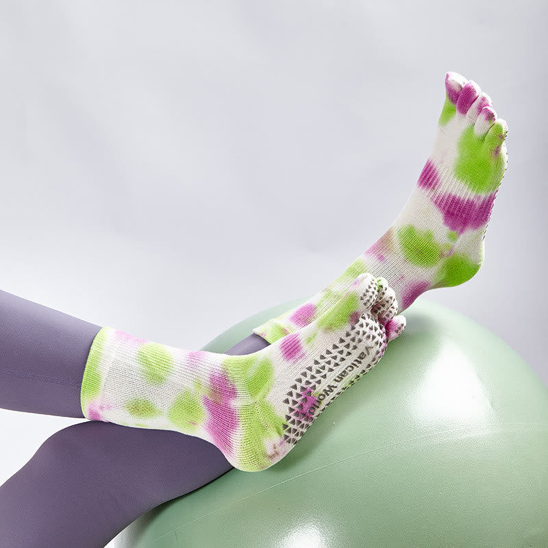 Olivenorma Bequeme Batik-Baumwollsocken für Yoga, Pilates und Barre