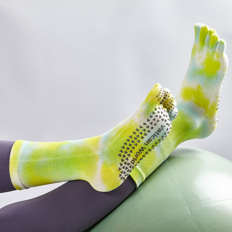 Olivenorma Bequeme Batik-Baumwollsocken für Yoga, Pilates und Barre