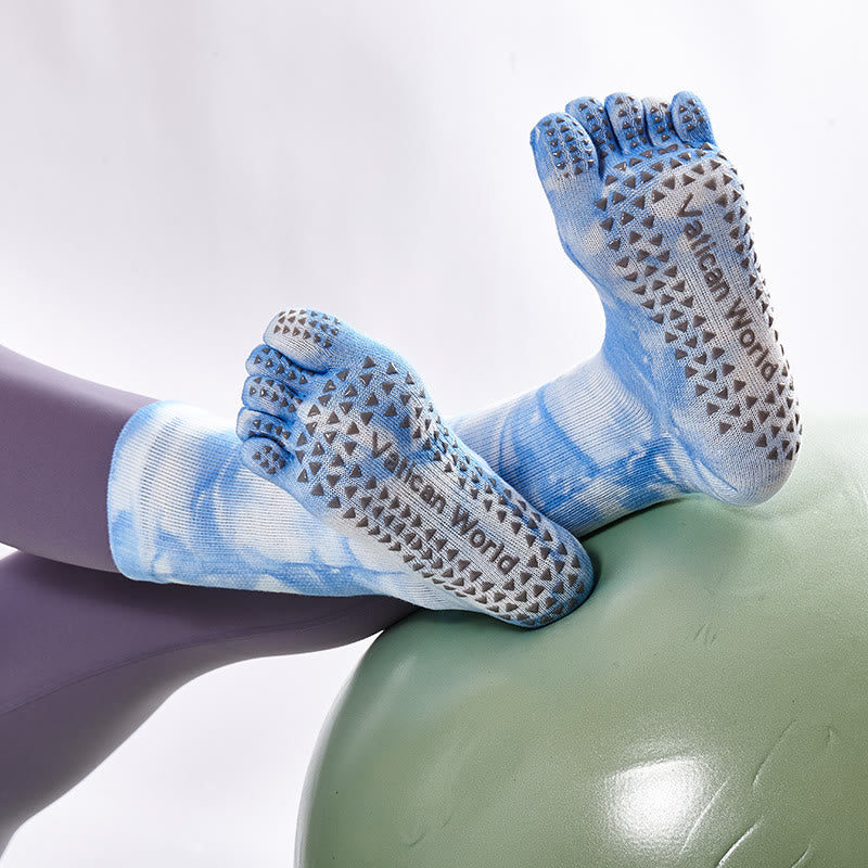 Olivenorma Bequeme Batik-Baumwollsocken für Yoga, Pilates und Barre