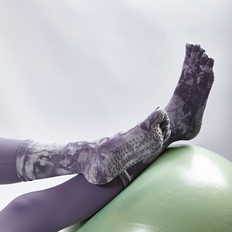 Olivenorma Bequeme Batik-Baumwollsocken für Yoga, Pilates und Barre