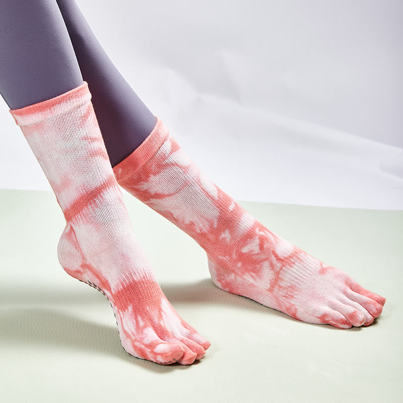 Olivenorma Bequeme Batik-Baumwollsocken für Yoga, Pilates und Barre