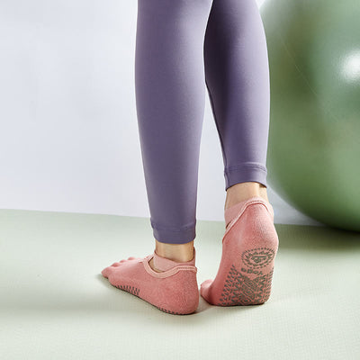 Olivenorma Damen Griff Pilates Fünf-Zehen/Zehenlose Yoga Socken