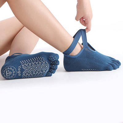 Olivenorma Damen Griff Pilates Fünf-Zehen/Zehenlose Yoga Socken