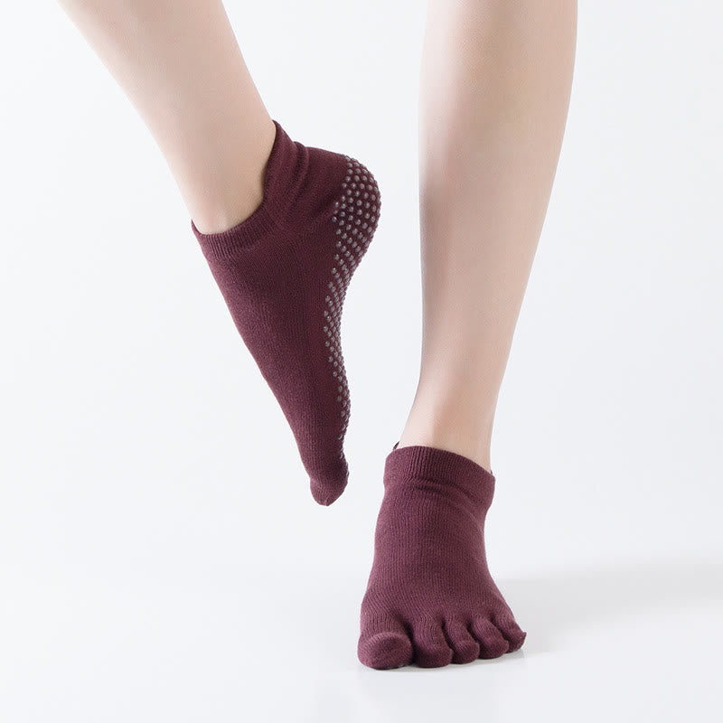 Olivenorma Pilates-Socken mit rutschfestem Griff, einfarbig