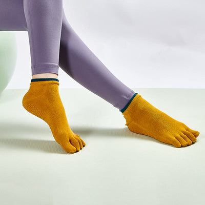 Olivenorma Pilates-Socken mit rutschfestem Griff, einfarbig