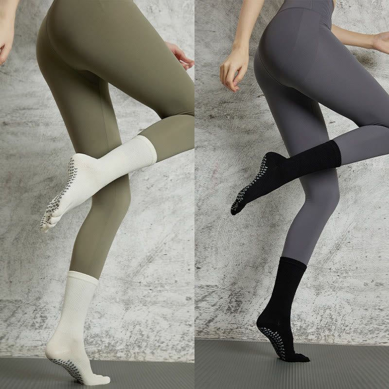 Olivenorma Yoga Pilates rutschfeste Fünf-Zehen einfarbige Socken