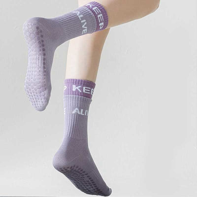 Olivenorma Zweifarbige Griff-Sport-Yoga-Pilates-Socken