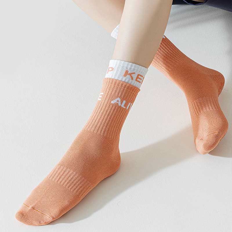 Olivenorma Zweifarbige Griff-Sport-Yoga-Pilates-Socken