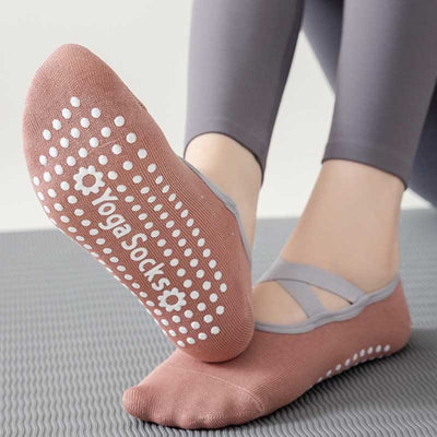 Olivenorma Rutschfeste Yoga Pilates Barre Socke mit Riemen