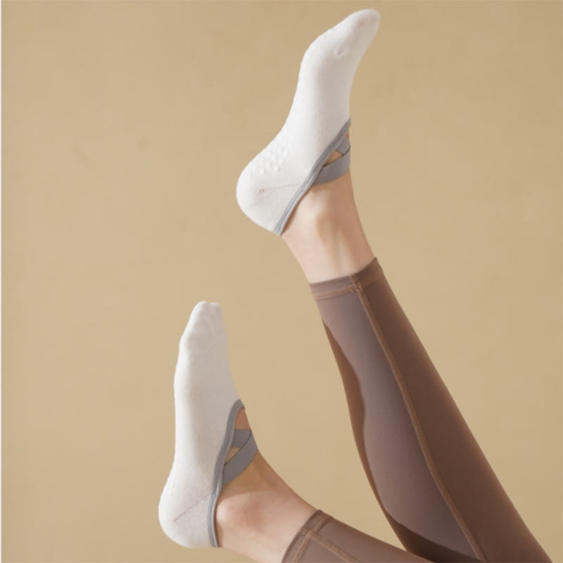 Olivenorma Rutschfeste Yoga Pilates Barre Socke mit Riemen 