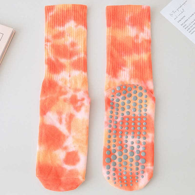 Olivenorma Mittellange, Batik-Anti-Rutsch-Yogasocken 