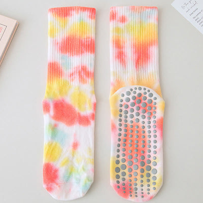 Olivenorma Medium-Tube Tie-dye Anti Slip Yoga Socken