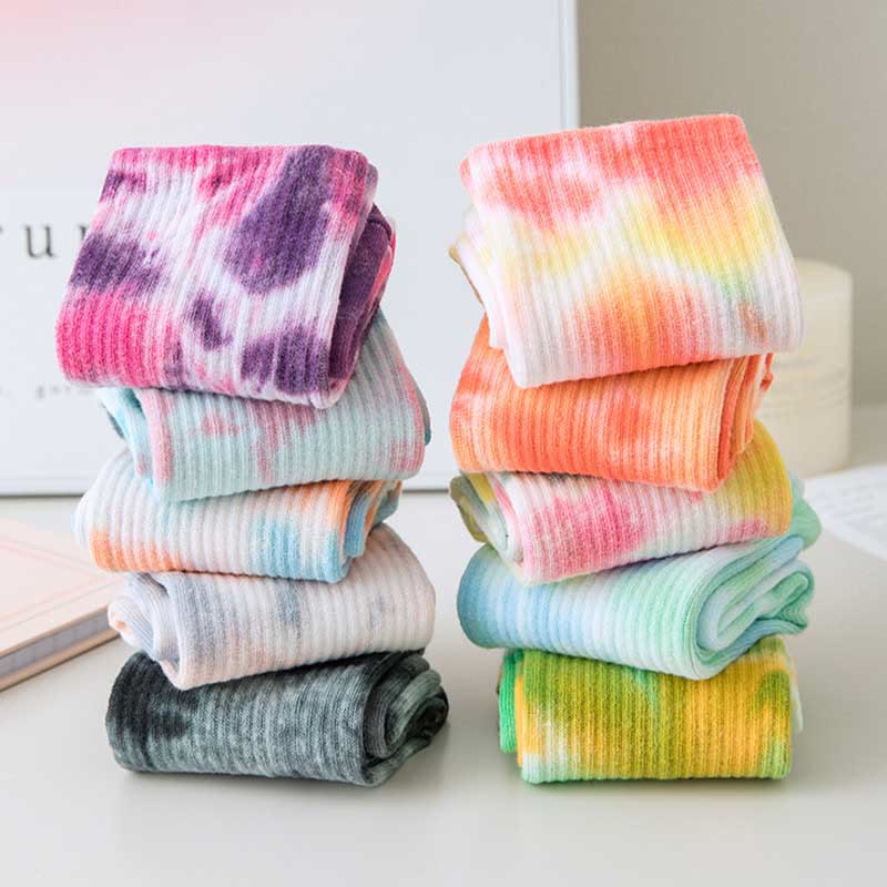 Olivenorma Medium-Tube Tie-dye Anti Slip Yoga Socken