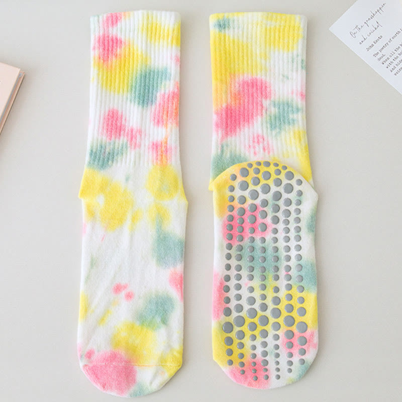 Olivenorma Medium-Tube Tie-dye Anti Slip Yoga Socken