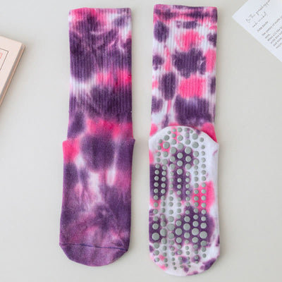 Olivenorma Mittellange, Batik-Anti-Rutsch-Yogasocken 