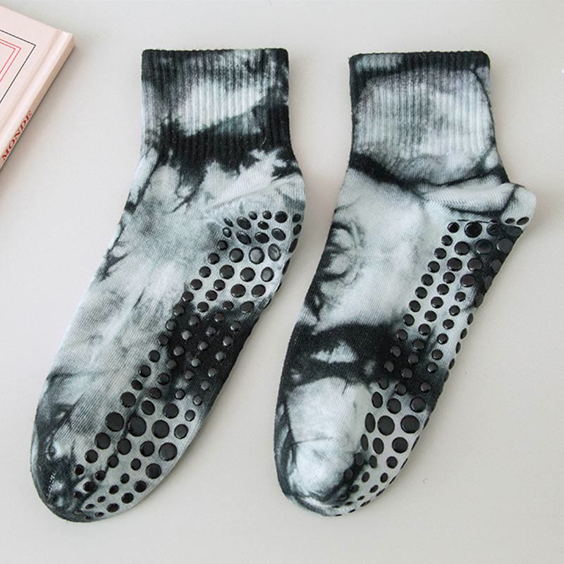 Olivenorma Tie-Dye Grip Workout Yoga Crew Socks