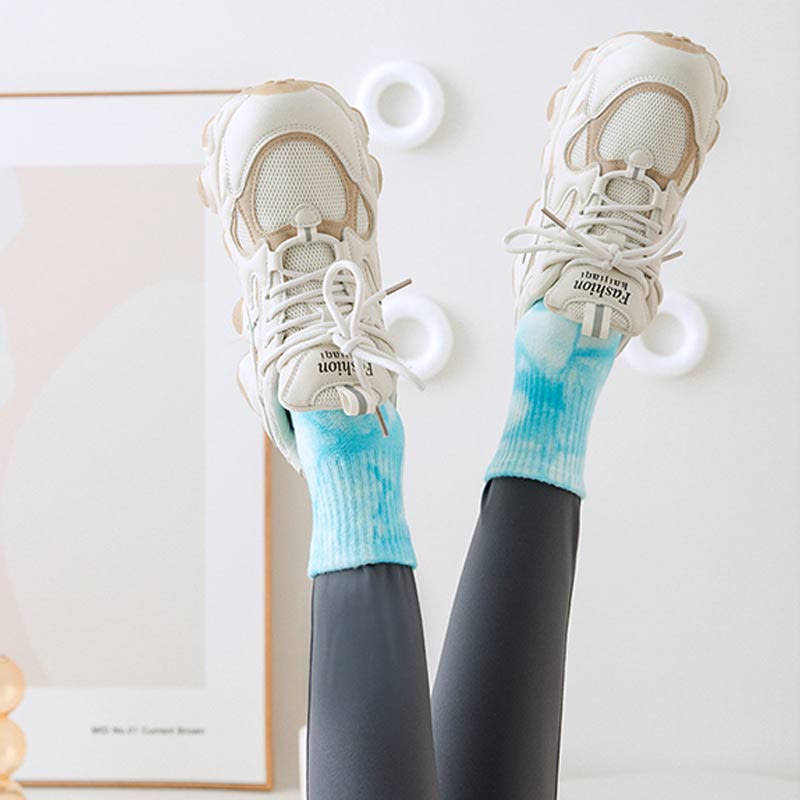 Olivenorma – Tie-Dye-Griff – Workout-Yoga-Crew-Socken 