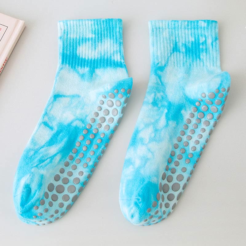 Olivenorma Tie-Dye Grip Workout Yoga Crew Socks