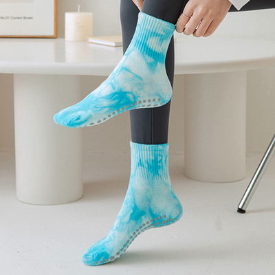 Olivenorma – Tie-Dye-Griff – Workout-Yoga-Crew-Socken 