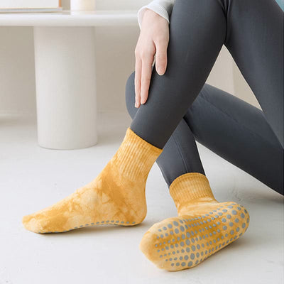 Olivenorma – Tie-Dye-Griff – Workout-Yoga-Crew-Socken 