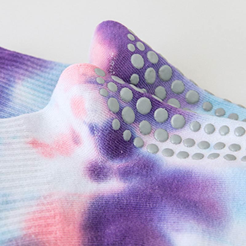 Olivenorma Tie-Dye Grip Workout Yoga Crew Socks