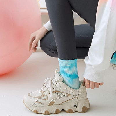Olivenorma – Tie-Dye-Griff – Workout-Yoga-Crew-Socken 