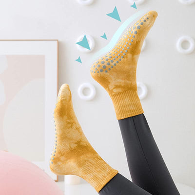 Olivenorma – Tie-Dye-Griff – Workout-Yoga-Crew-Socken 