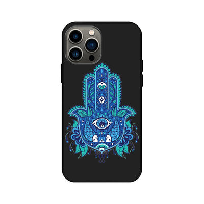 Olivenorma Blue Evil Eye Hamsa Handyhülle für iPhone 13/14/15 