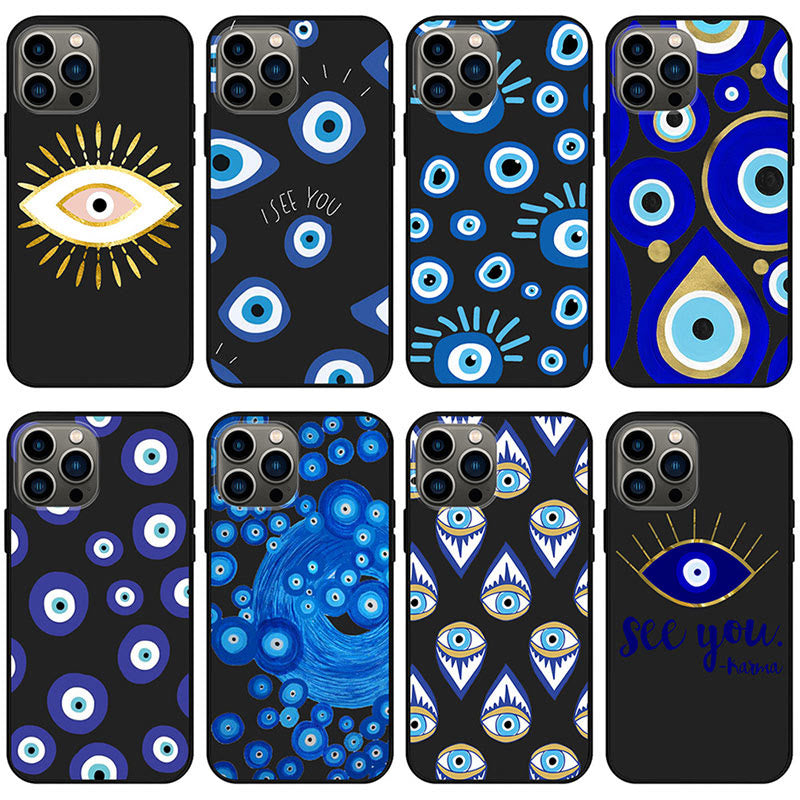 Olivenorma Blue Evil Eye Hamsa Handyhülle für iPhone 13/14/15 